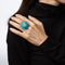 Antique Victorian Ring Turquoise Pearl Dome Yellow Gold Conversion Jewelry 7.25 58 Facettes G14117