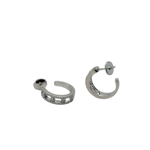 Boucles d'oreilles Messika - Créoles Move Pavées - Or blanc 58 Facettes 1.0000887/4