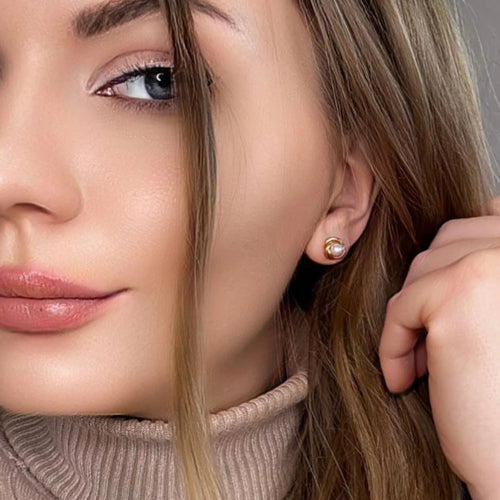 Boucles d'oreilles Puces d'oreilles or jaune 18k & Perle 58 Facettes A4BO-GS33759-2