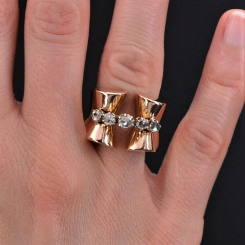 Bague 55 Bague tank diamants en rose 58 Facettes 22-024