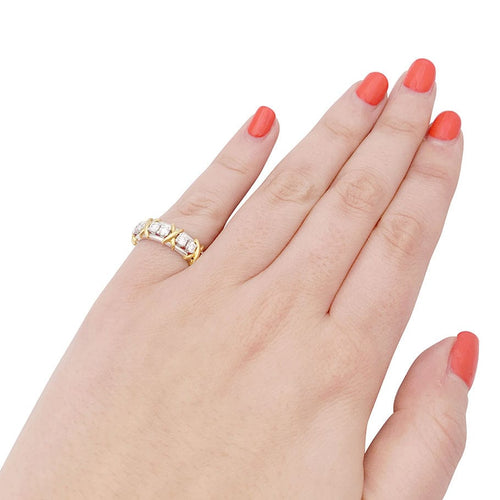 Bague 48 Bague Tiffany & Co. "Sixteen Stones Jean Schlumberger" or jaune, platine, diamants. 58 Facettes 33710