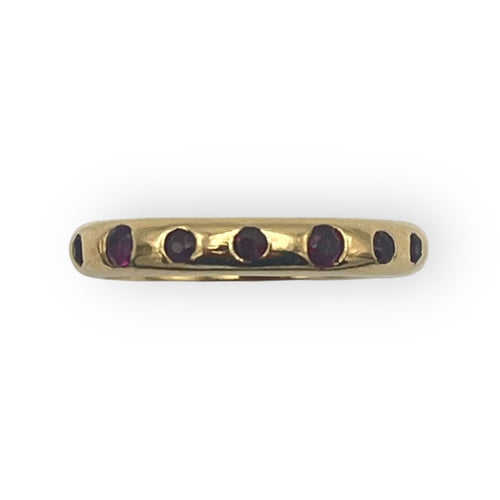 Bague 56 Bague anneau or jaune, rubis 58 Facettes 149061851