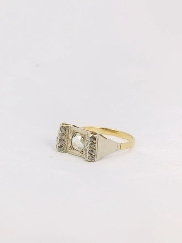 Bague 55 Bague Art Deco or diamants taille rose 58 Facettes J193