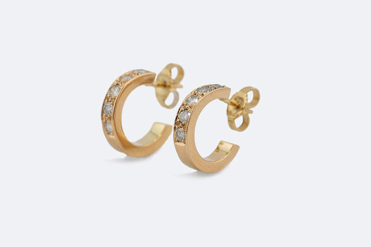 Boucles d'oreilles Oro Giallo Boucles d'oreilles en or jaune et diamants 58 Facettes ORC185