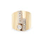 Bague 50 bande large en or jaune avec diamants 58 Facettes G13551