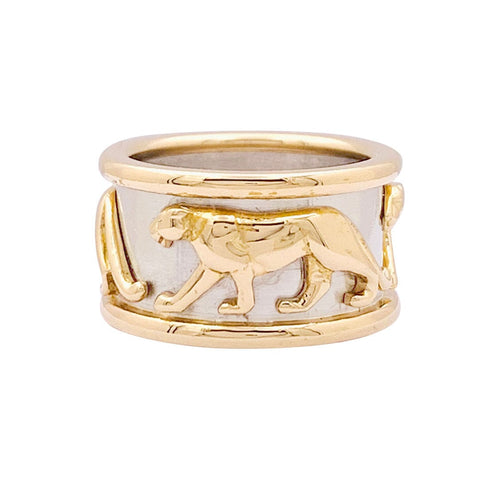 Bague 54 Bague bandeau Cartier, "Pharaon Panthère", deux ors. 58 Facettes 34049