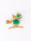 Broche Broche oiseau vintage or jaune chrysoprase rubis 58 Facettes 1087.24