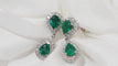 Pendentif Pendants d'Oreille En Or Blanc, Emeraudes Et Diamants 58 Facettes 31131