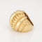 Bague Bague dôme vintage des années 80 sculptée en or jaune 18 carats, large bande, taille 7, bijoux de succession 58 Facettes G14029