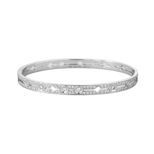 Bracelet DINH VAN - Pulse - Bracelet or blanc et diamants 58 Facettes MEA43043