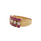 Bague or jaune, perles et rubis
