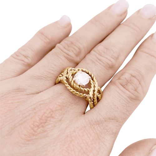 Bague 58 Bague fils d'or jaune et diamants. 58 Facettes 34510