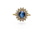 Bague Bague avec saphir et diamants en or jaune 14 carats 58 Facettes 11772