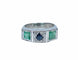 Bague 51 Bague en or blanc 18 carats en saphir et émeraudes, vers 1930 58 Facettes AB505