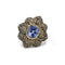 Bague - Or jaune argent, saphir et diamants.