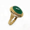 Bague 54 Bague Cabochon de calcédoine verte 58 Facettes
