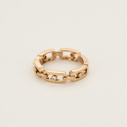 Bague 53 MESSIKA - Move Link Multi - Bague en or rose et diamants 58 Facettes CAL22186