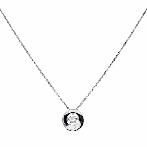 Garel Collier Solitaire  Or blanc Diamant