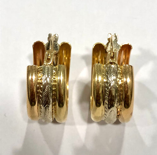 Boucles d'oreilles Boucles d’oreilles créoles ciselées 3 ors 58 Facettes