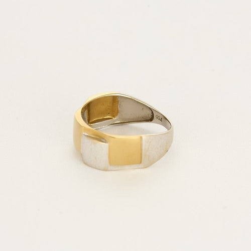 Bague 51,5 Bague en or jaune et or gris à motif géométrique 58 Facettes SOI3591