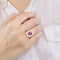 Bague Bague marguerite or jaune et platine, diamants et saphirs rose 58 Facettes