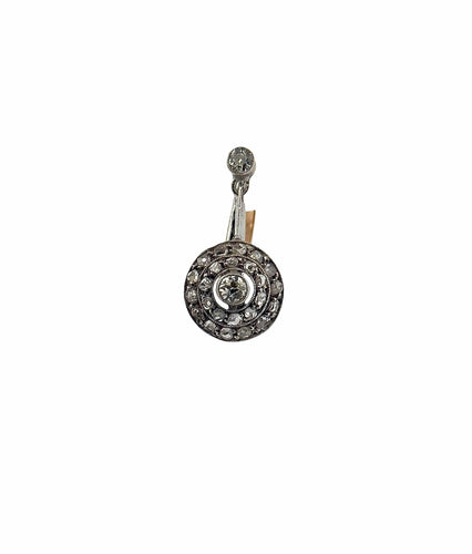 Boucles d'oreilles Boucles d’oreilles anciennes en diamants, or et argent 58 Facettes