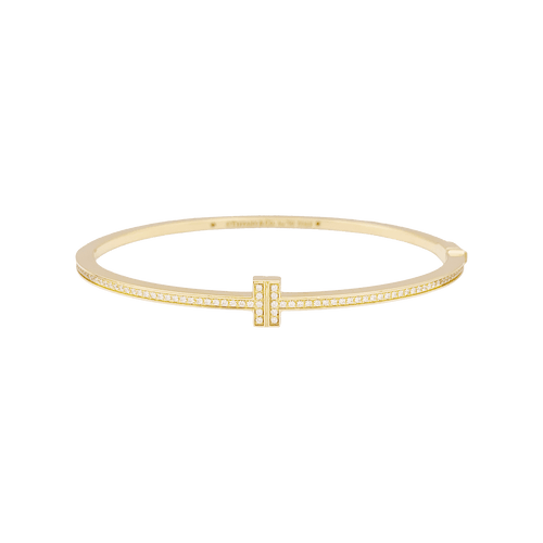 Bracelet Bracelet Tiffany & Co., "Tiffany T", or jaune, diamants. 58 Facettes 34364