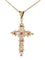 Pendentif croix filigrané en or jaune 18k et rubis