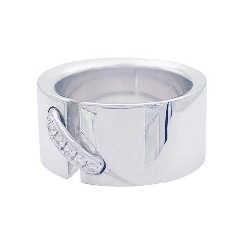 Bague 49 Bague Chaumet,"Liens", or blanc et diamants, lien unique. 58 Facettes 32551