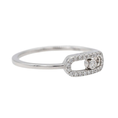 Bague 53 Messika Bague Move Uno Or blanc Diamant 58 Facettes 3753458RV