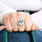 Bague 60 Bague cocktail platine et aigue-marine 58 Facettes 250107