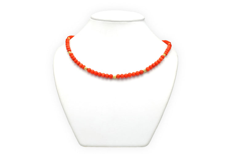 Collier Collier Années 50 or jaune et corail 58 Facettes B764