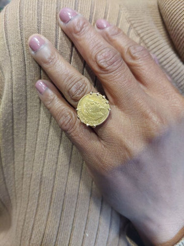 Bague 54 BAGUE PIÈCE 10 FRANCS NAPOLEON III 58 Facettes 085221