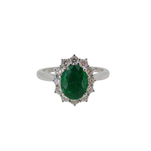 Bague Bague avec émeraude et diamants 58 Facettes