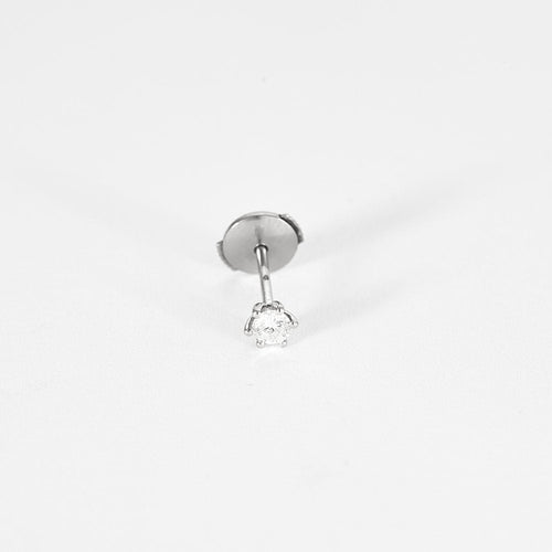 Paire de boutons d'oreilles en or gris et diamants