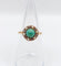 Bague 52.5 Bague marguerite or jaune, cabochon de turquoise, diamants et perles (circa 1900) 58 Facettes A05219