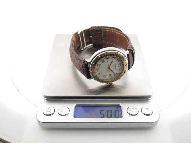 Montre vintage montre HERMES captain nemo quartz 32 mm en or & acier 58 Facettes 266233