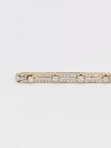 Broche Broche barrette Belle Epoque en or et diamants Old European Cut 58 Facettes J79