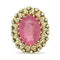 Bague 52 Bague cocktail vintage en or sertie d'un diamant rubélite naturel de 12 carats 58 Facettes