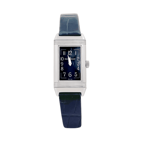 Montre Montre Jaeger Lecoultre, "Reverso Classique", acier, cuir. 58 Facettes 34255