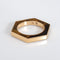 Bague Bague hexagonale taille 5,5, incrustée d'œil de tigre, or jaune 18 carats, anneau empilable, Estate 58 Facettes G13888