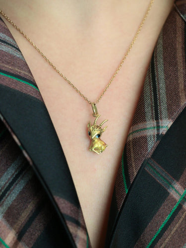 Pendentif Pendentif charms vintage Daim or jaune émail 58 Facettes 1099.23