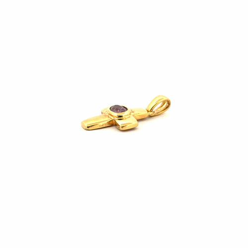 Pendentif Pendentif Croix or jaune améthyste 58 Facettes E4PE-GS35676-1