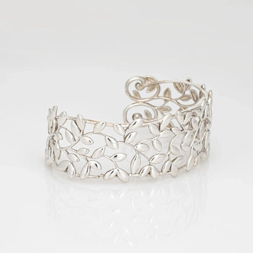 Bracelet Bracelet manchette en feuille d'olivier Paloma Picasso en argent sterling XL de Estate Tiffany &amp; Co 58 Facettes G13542
