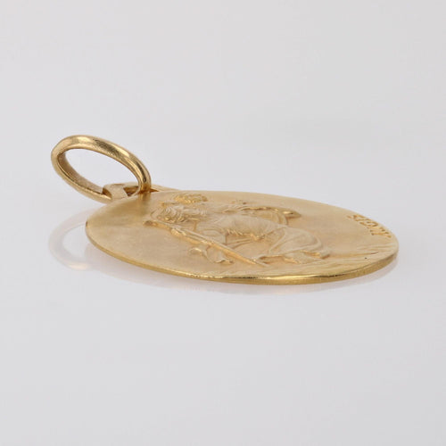 Pendentif Médaille or jaune Saint Christophe signée Augis 58 Facettes 24-297B