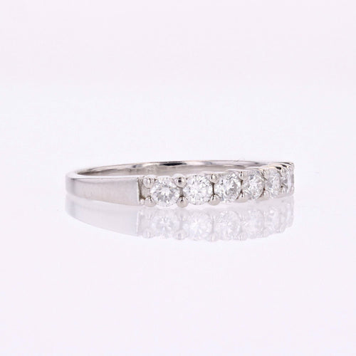 Bague 53 Demi alliance platine diamants 58 Facettes 24-288