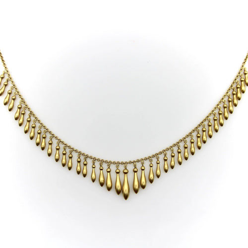 Collier Collier à franges graduées en or 14 carats de style victorien 58 Facettes