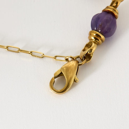 Bracelet Bracelet or jaune et améthystes 58 Facettes ASN03902