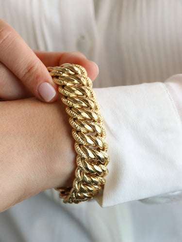 Bracelet Bracelet maille américaine or jaune 2 cm 58 Facettes 1165.1