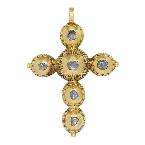 Pendentif La croix en diamant Ciselé : un joyau unique de l'art baroque 58 Facettes 24096-0095